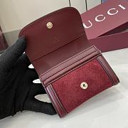 Fortok Gucci Blondie Mini Wallet Suede Rouge 11 x 9 cm  - 4
