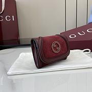 Fortok Gucci Blondie Mini Wallet Suede Rouge 11 x 9 cm  - 3