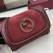 Fortok Gucci Blondie Mini Wallet Suede Rouge 11 x 9 cm  - 2