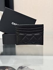 Fortok Chanel Card Holder Carviar Black With Silver Hardware - 5
