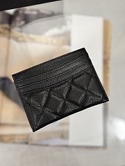 Fortok Chanel Card Holder Carviar Black With Silver Hardware - 4