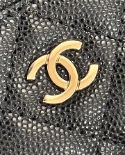 Fortok Chanel Card Holder Carviar Black With Gold Hardware - 6