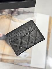 Fortok Chanel Card Holder Carviar Black With Gold Hardware - 5
