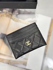 Fortok Chanel Card Holder Carviar Black With Gold Hardware - 4
