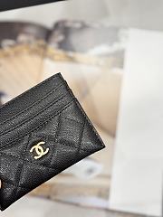 Fortok Chanel Card Holder Carviar Black With Gold Hardware - 3