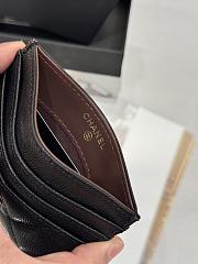 Fortok Chanel Card Holder Carviar Black With Gold Hardware - 2