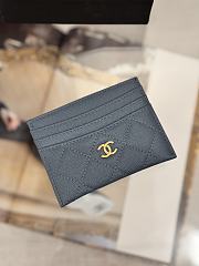 Fortok Chanel Card Holder Carviar Navy Blue - 1