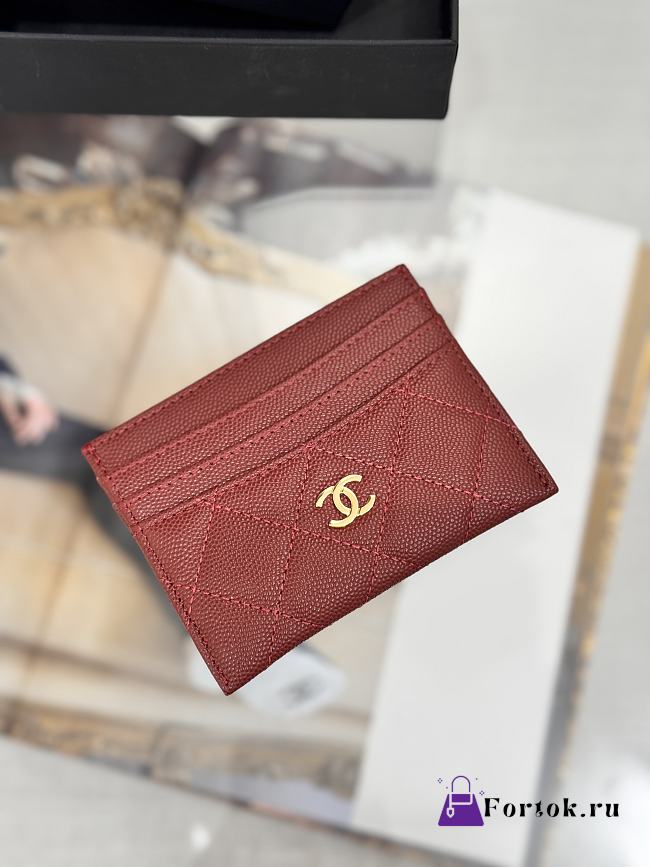 Fortok Chanel Card Holder Carviar Red - 1