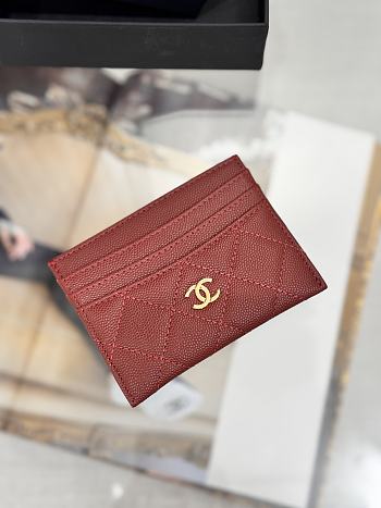Fortok Chanel Card Holder Carviar Red