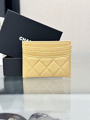 Fortok Chanel Card Holder Carviar Baby Yellow - 5