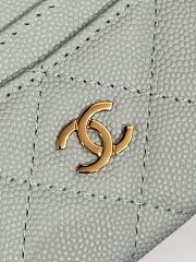 Fortok Chanel Card Holder Carviar Baby Grey - 4