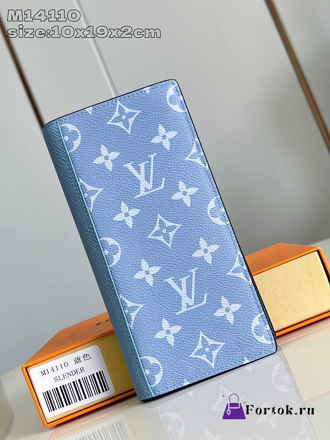 Fortok Louis Vuitton Long Wallet Monogram Blue 10 x 19 x 2cm - 1