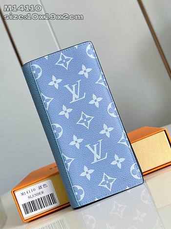 Fortok Louis Vuitton Long Wallet Monogram Blue 10 x 19 x 2cm