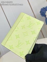 Fortok Louis Vuitton Wallet Monogram Neon Green 10 x 14 x 2cm  - 4