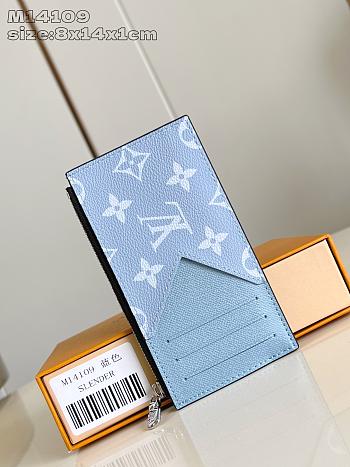 Fortok Louis Vuitton Cardholder/Wallet Monogram Blue 8 x 14 x 1cm