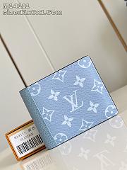 Fortok Louis Vuitton Wallet Monogram Blue 9 x 11 x 1.5cm  - 1