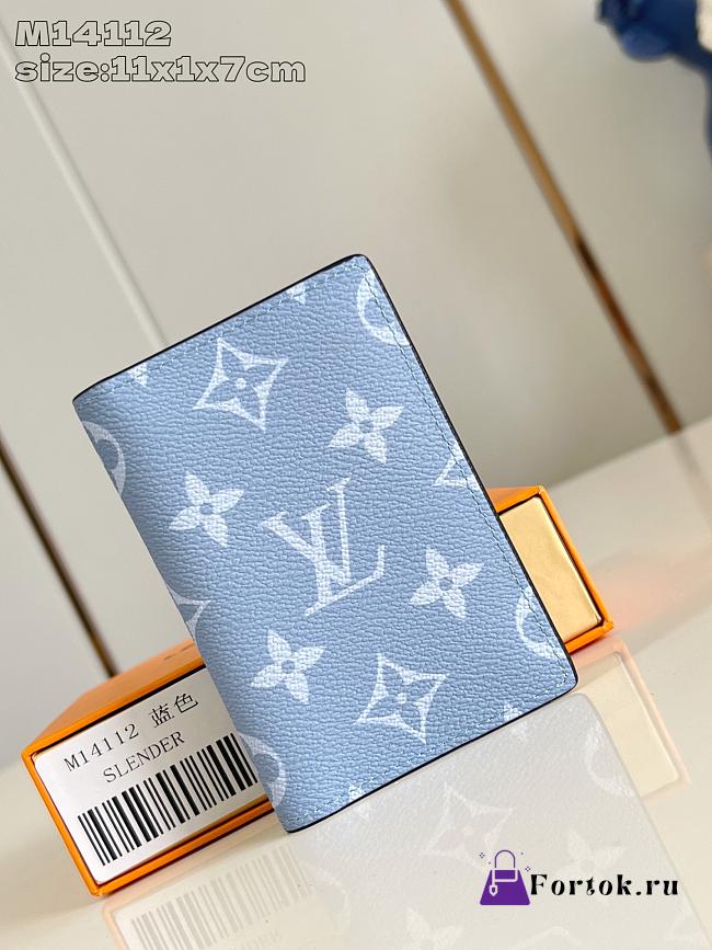 Fortok Louis Vuitton Wallet Monogram Blue  7 x 11 x 1cm - 1