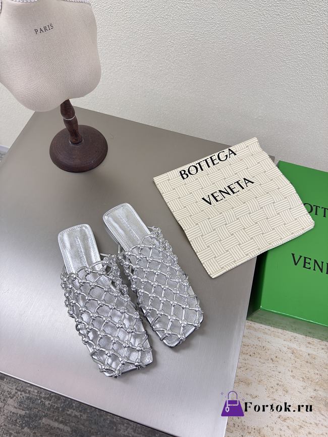 Fortok Bottega Venetas Sandals Silver - 1