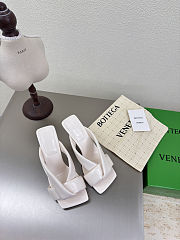 Fortok Bottega Venetas High Heels Slippers White - 1