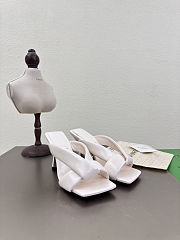 Fortok Bottega Venetas High Heels Slippers White - 4