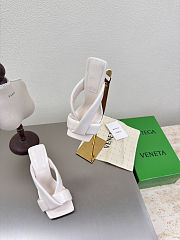 Fortok Bottega Venetas High Heels Slippers White - 2