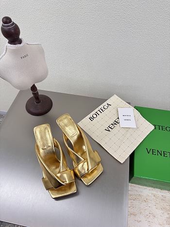 Fortok Bottega Venetas High Heels Slippers Gold