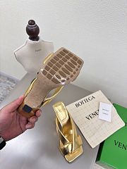 Fortok Bottega Venetas High Heels Slippers Gold - 5