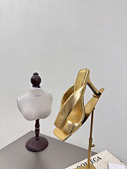 Fortok Bottega Venetas High Heels Slippers Gold - 4