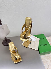 Fortok Bottega Venetas High Heels Slippers Gold - 3