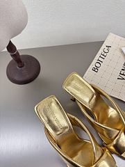 Fortok Bottega Venetas High Heels Slippers Gold - 2