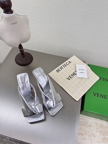 Fortok Bottega Venetas High Heels Slippers Silver