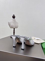 Fortok Bottega Venetas High Heels Slippers Silver - 6