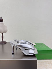 Fortok Bottega Venetas High Heels Slippers Silver - 4