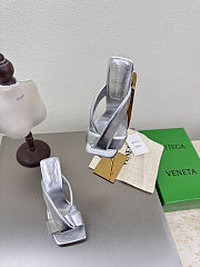 Fortok Bottega Venetas High Heels Slippers Silver - 3