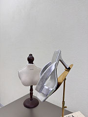 Fortok Bottega Venetas High Heels Slippers Silver - 2