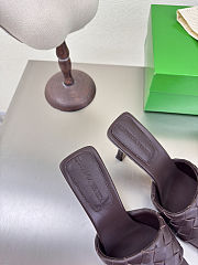 Fortok Bottega Veneta Parco High Heels Mule Brown - 3