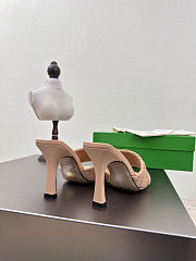 Fortok Bottega Veneta Parco High Heels Mule Beige - 5