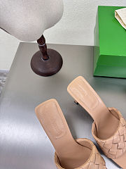 Fortok Bottega Veneta Parco High Heels Mule Beige - 3