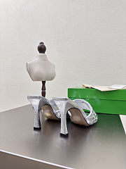 Fortok Bottega Veneta Parco High Heels Mule Silver - 3