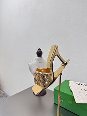 Fortok Bottega Veneta Parco High Heels Mule Gold - 5