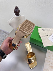 Fortok Bottega Veneta Parco High Heels Mule Gold - 4