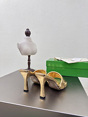 Fortok Bottega Veneta Parco High Heels Mule Gold - 3