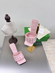 Fortok Bottega Veneta Parco High Heels Mule Pink - 5