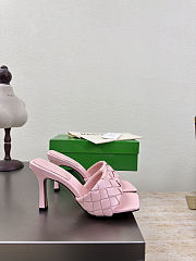 Fortok Bottega Veneta Parco High Heels Mule Pink - 6