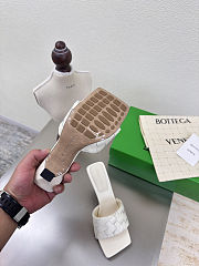 Fortok Bottega Veneta Parco High Heels Mule White - 6
