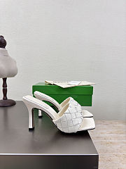 Fortok Bottega Veneta Parco High Heels Mule White - 4