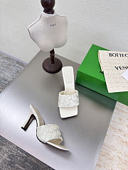 Fortok Bottega Veneta Parco High Heels Mule White - 2