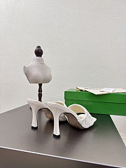 Fortok Bottega Veneta Parco High Heels Mule White - 3
