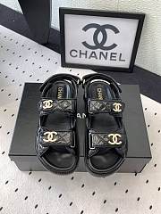 Fortok Chanel Sandals Logo Black  - 4