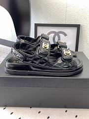 Fortok Chanel Sandals Logo Black  - 5